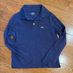 Boys Vineyard Vines Navy Long Sleeve Polo Shirt